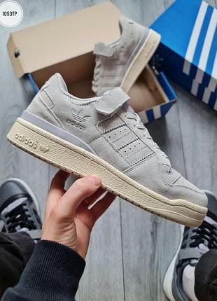 Кеды adidas forum 84 low light для мужчин замша удобные белые адики 41