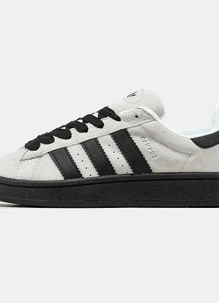Жіночі кросівки adidas campus замшеві чорнобілі адідас кампус адіки для жінок повсякденні модні кеди