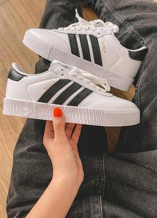 Жіночі замшеві кросівки adidas samba білі, зручні адіас самба для активного відпочинку 42