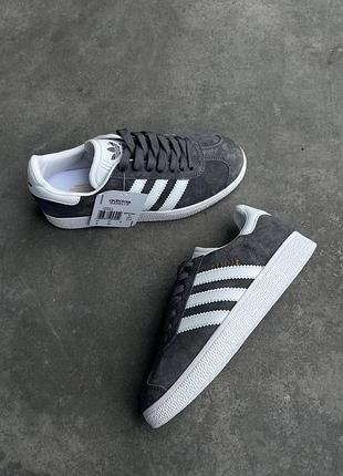 Кроссовки adidas gazelle для мужчин черные замша кеды адики удобные 43