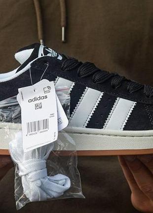 Кросівки adidas campus 00s жіночі чорні адики замшеві адідас для жінок 37