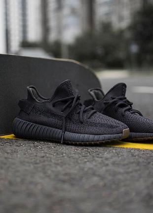 Кроси adidas yeezy boost чорні для чоловіків адіки ізі зручні легкі текстиль