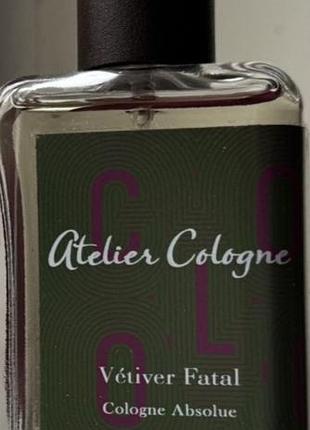Оригинал! нишевый! ориентальный шикарный парфюм-унисекс atelier cologne vetiver fatal 100ml абсолютно новый