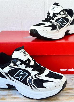 New balance 530 white black — жіночі кросівки 38