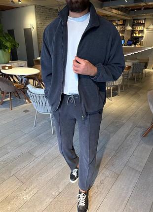 Костюм вельвет оверсайз графіт xl