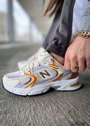Женские кроссовки new balance 530 бежевые с сеткой для женщин стильные ньюбики