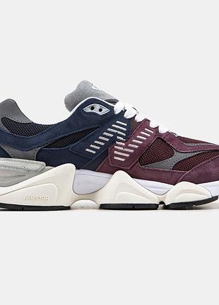 Бордовые и синие женские кроссовки new balance 9060, модные и комфортные нб 9060 для повседневной носки 38