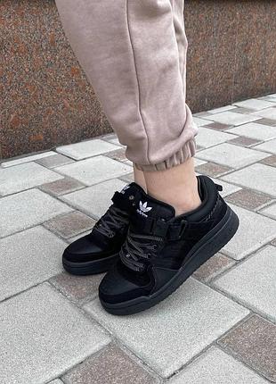 Кроссовки adidas forum x bad bunny черные замшевые для женщин адидас форум бед бани повседневные модные адики 45