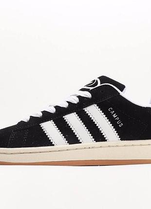 Кросівки замшеві чорні жіночі adidas campus 00s адіки для жінок адідас