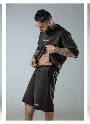 Костюм из шорт и футболки мужской calvin klein серый, комплект на лето кельвин кляйн
