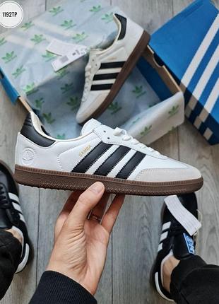 Мужские кроссовки adidas samba белые для мужчин повседневные стильные удобные замша