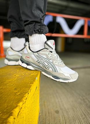 Кроси asics gel nyc сірі для чоловіків асикс гель нік легкі зручні текстиль