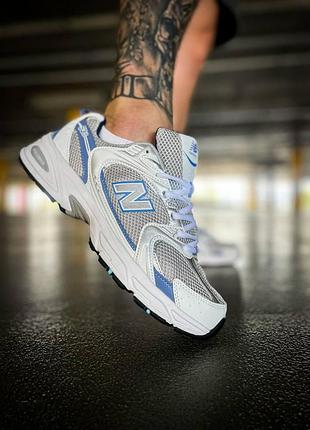 Чоловічі кросівки new balance 530 ньюбіки білі шкіра легкі зручні текстильні