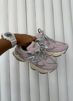 Нью беланс женские замшевые розовые кроссовки new balance 9060 40