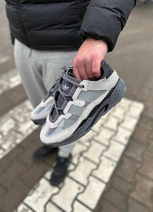 Чоловічі кросівки adidas niteball для чоловіків зручні текстиль\замша сірі стильні