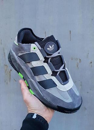 Мужские кроссовки adidas niteball серые кроссы для мужчин текстиль\замша удобные стильные