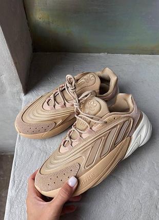 Жіночі кросівки adidas ozweego adiprene кроси адідас для жінок адіки зручні бежеві повсякденні