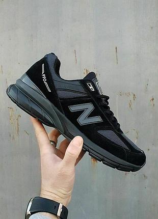 Мужские кроссовки new balance 990 черные замшевые для мужчин удобные легкие повседневные ньюбики
