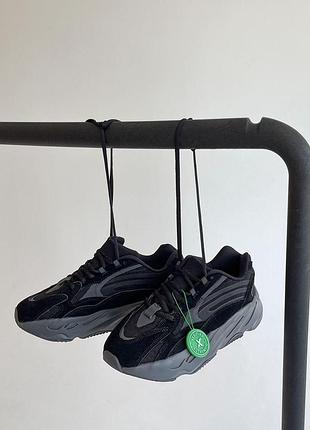 Мужские кроссовки adidas yeezy boost 700 черные адидас изи изики удобные легкие