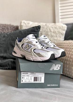Кроси new balance 530 для чоловіків легкі білі шкіра/сітка зручні ньюбики