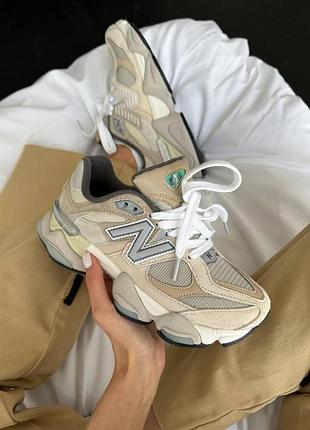 Бежевые женские кроссовки new balance 9060, модные и удобные кроссы нью баланс 39