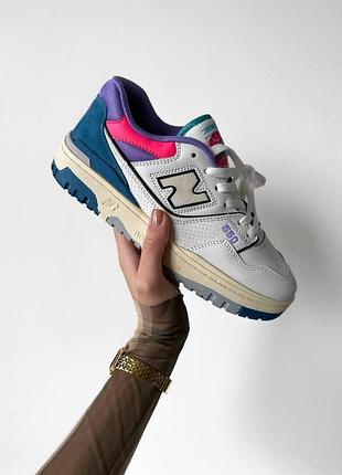 Жіночі кросівки new balance 550 біло-сірі стильні для жінок повсякденні ньюбики
