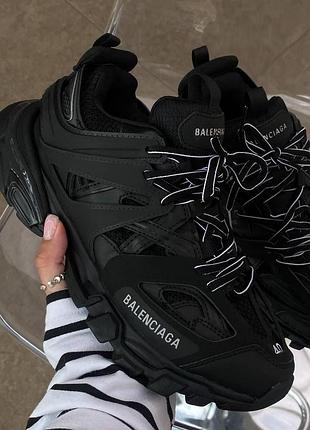 Женские кроссовки balenciaga track 3.0 брендовые качественные черные баленсиага трек для женщин стильные 38