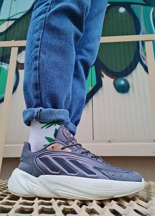 Мужские кроссовки adidas ozelia удобные повседневные текстиль серые для мужчин адики легкие 42