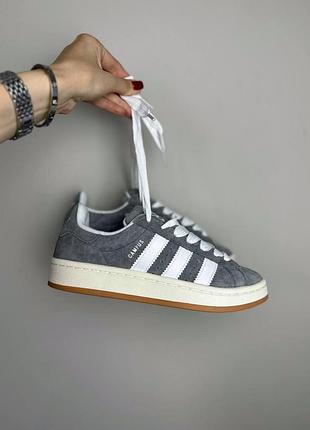Кроссовки adidas для мужчин серые замша адидас кампус удобные 37