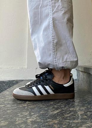Адидас черные женские кроссовки adidas samba замшевые с кожей адики 42