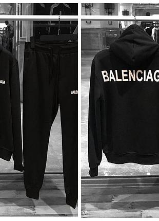 Чорний чоловічий спортивний костюм balenciaga костюм кофта з капюшоном та штани чоловічий чорний на веснувмв