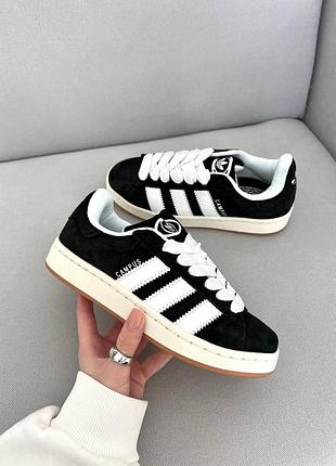 Женские кроссовки adidas campus 00s черные замшевые адидас адики для женщин 38