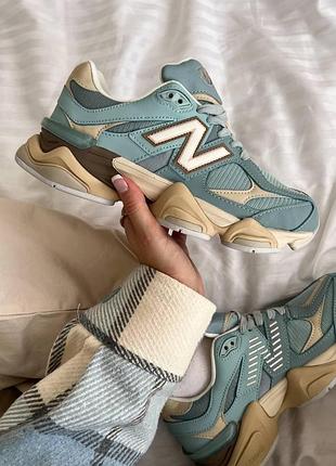 Замшевые женские кроссовки new balance 9060 голубого цвета нью беланс 41