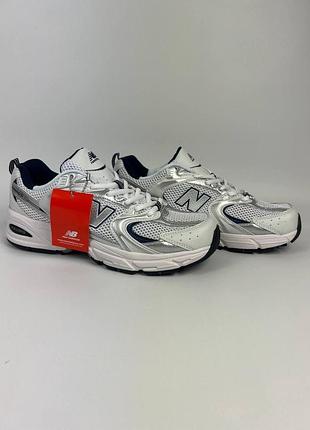 Кроссовки new balance 530 белые с сеткой для женщин ньюбики стильные 40