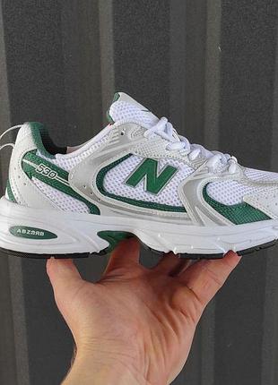 Женские кроссовки new balance 530 кожаные белые с сеткой для женщин 40