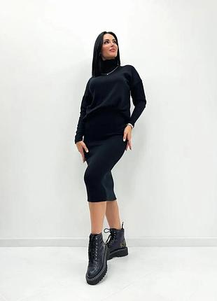 Жіночий ангоровий костюм чорний, 42/44
