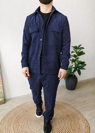 Костюм вельвет барса синий xl