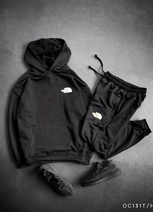 Чорний чоловічий спортивний костюм the north face костюм кофта з капюшоном та штани чоловічий чорний на веснувм