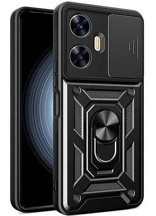 Чехол fiji camera defence для realme c55 бампер с защитой камеры и подставкой black