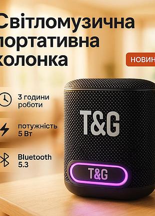 Світлова блютуз колонка з хорошим звуком tg396, акумуляторна переносна колонка гучна bluetooth rn-40