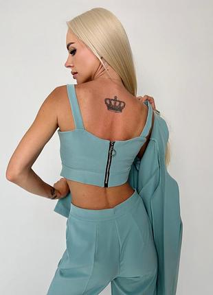 Костюм-тройка с топом "vanity" i распродажа модели фисташковый, 48