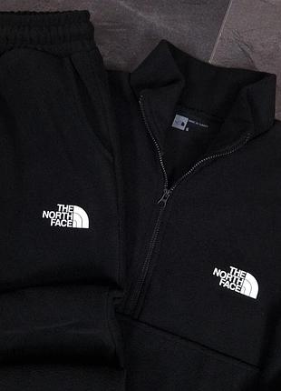 Мужской спортивный костюм зимний the north face полар флис, костюм тн черного цвета