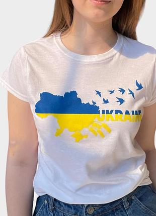 Футболка женская черная | футболка карта україни