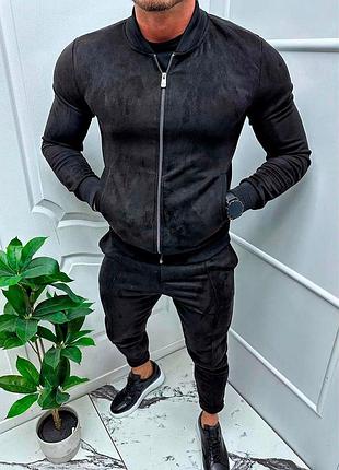 Штани замш чорний xl
