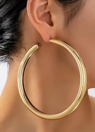 Большие серьги кола, диаметр 9,5 см