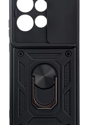 Чехол armored ring для motorola edge 50 neo (xt2407-1) противоударный с кольцом подставкой черный