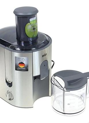 Соковижималка відцентрована braun j700 для соку з ягід, для фруктів і овочів, як твердих та мʼяких.потужністю 1000 вт,
