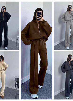 Жіночий спортивний костюм s m l xl, спортивні жіночі костюми кофта та штани шоколад, l/xl
