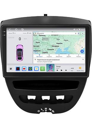 Штатна магнітола lesko для peugeot 107 i рестайлінг 2 2012-2014 екран 10" 4/64 qled carplay 4g wi-fi gps 360 prime
