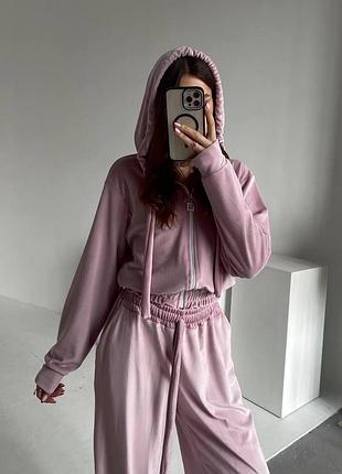 Велюровый женский костюм oversize